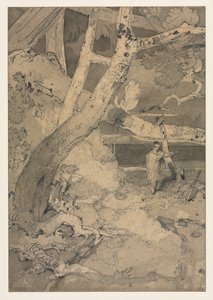 Traveler in a Woodland Landscape by John Sell Cotman