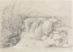 Waterfall with Rocks by John Sell Cotman