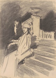 By the Fountain, Villa Torlonia, Frascati, c.1907 by John Singer Sargent