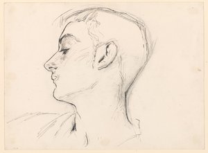 Head of a Young Man (Albert de Belleroche) in Profile by John Singer Sargent