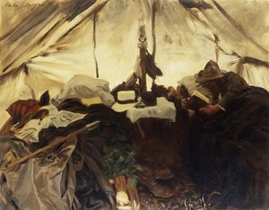 Inside a Tent in the Canadian Rockies, 1916