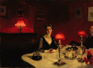 The Glass of Port (A Dinner Table at Night) by John Singer Sargent