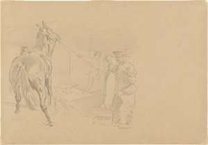 Man Pulling a Horse into a Stall, 1918 by John Singer Sargent