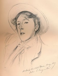 Portrait Sketch of Miss Violet Paget Vernon Lee by John Singer Sargent