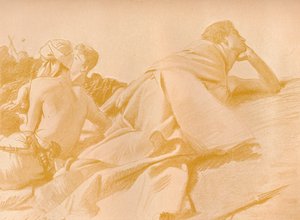 Reclining Figures David in Sauls Camp by John Singer Sargent
