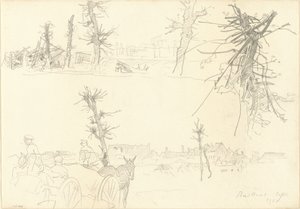 Soldiers in a Devastated Landscape [recto]