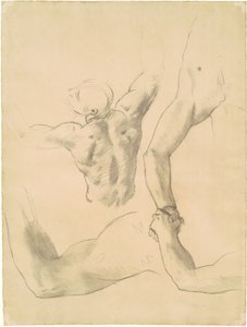 Studies for Two Classical Male Figures Wrestling by John Singer Sargent