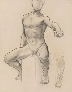 Study of Perseus for Perseus on Pegasus Slaying Medusa, mural, Stairway, Museum of Fine Arts, Boston