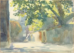 Sunlit Wall Under a Tree, c. 1913 by John Singer Sargent