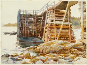Wharf at Ironbound, 1922 by John Singer Sargent