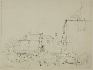 Houses and Stone Wall, Newlyn