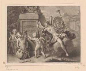 Angels with Musical Instruments at a Monument by John Smith