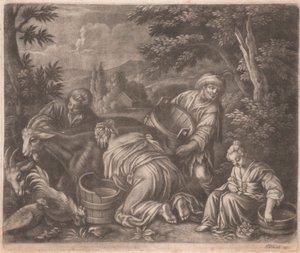 Woman Milking a Goat