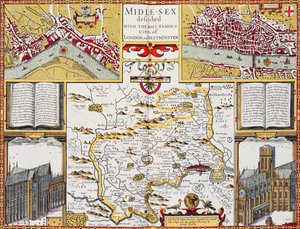 Midle-sex described with the most famous cities of London and Westminster, from Speed
