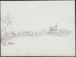 View of Papeete from the Harbour, November 1845 by John Speer