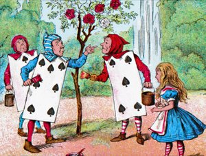 The Playing Cards Painting the Rose Bushes by John Tenniel