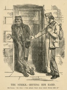 The result of striking - The Workhouse. Cartoon from 