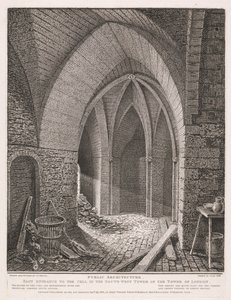 East Entrance to the Cell in the South West Tower of London by John Thomas Smith