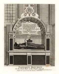 Edmund Plowden’s monument on the north wall in the Temple Church