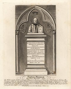 Grave monument to the Elizabethan antiquarian and herald William Camden, died 1623, in Poets Corner, Westminster Abbey