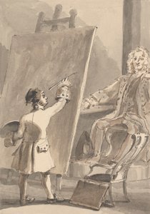 Hogarth Painting His Picture of Captain Coram for the Foundling Hospital by John Thomas Smith