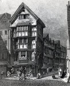Houses Lately Standing on the West Corner of Chancery Lane, Fleet Street, Published in 1812