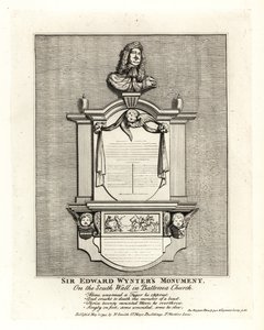 Monument of Sir Edward Wynter, died 1685, on the south wall of St Mary