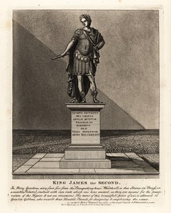 Statue of King James II of England in Costume as a Roman Emperor, Jacobus Secundus, Designed by Grinling Gibbons, in the Privy Gardens