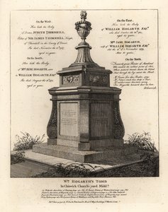 Tomb of Artist William Hogarth, Chiswick Churchyard, Middlesex by John Thomas Smith