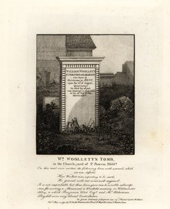 Tomb of royal engraver William Woollett, died 1735, in the churchyard of St Pancras, Middlesex