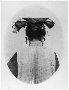 Back view of Coiffure of married Manchu matron, c.1867-72