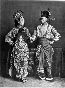 China, 2 Actors (Men) Dance, c.1870