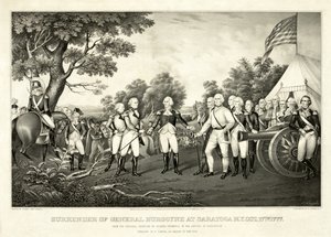 Surrender of General Burgoyne at Saratoga, N.Y., October 17th 1777, pub. N. Currier