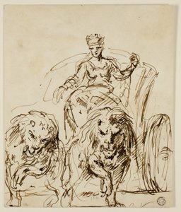 Cybele on Chariot Drawn by Lions by John Vanderbank