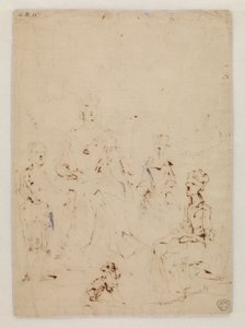 Sketch for a Family Portrait Group, Verso