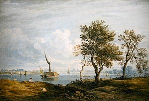 Battersea from the Banks of the Thames by John Varley