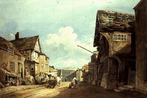 Looking down the High Street, Conway by John Varley