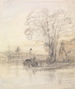 Trees Overhanging a River by John Varley