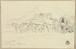 Wagon with Eight Horses Being Hitched by John Ward