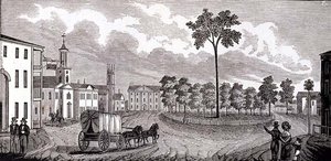 Central Part of Pittsfield, Massachusetts, from Historical Collections of Massachusetts, by John Warner Barber, engraved by S. E. Brown, 1839
