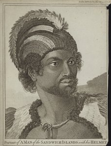 A Man of the Sandwich Islands with his Helmet