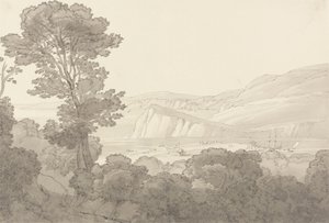 View from a Wood, Overlooking the River and Hills at Teignmouth, Devon