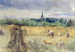 Harvest Field, Stratford-upon-Avon by John William Inchbold