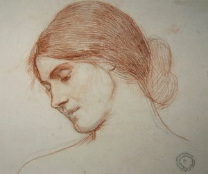 Head of a young girl, to the left