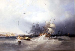 A Dutch Brig on a Port Reach and other Shipping off an East Coast Harbour