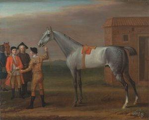 Lamprey, with His Owner Sir William Morgan, at Newmarket by John Wootton