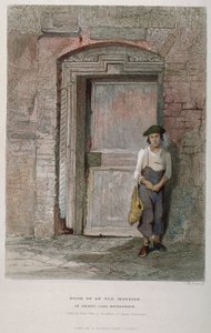 Door of an old mansion in Gravel Lane, City of London by John Wykeham Archer