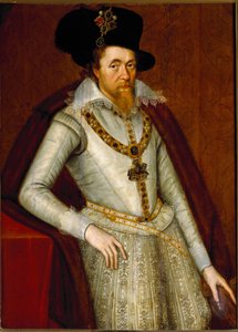 Portrait of James I of England and VI of Scotland, Knights of the Order of the Garter by John de Critz