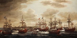The Landing of Princess Charlotte at Harwich in 1761 by John the Elder Cleveley