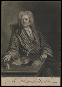 Thomas Weston, c.1725 by John the younger Faber